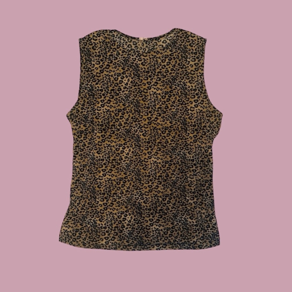 Vintage Leopard Print Light Mesh Tank Top